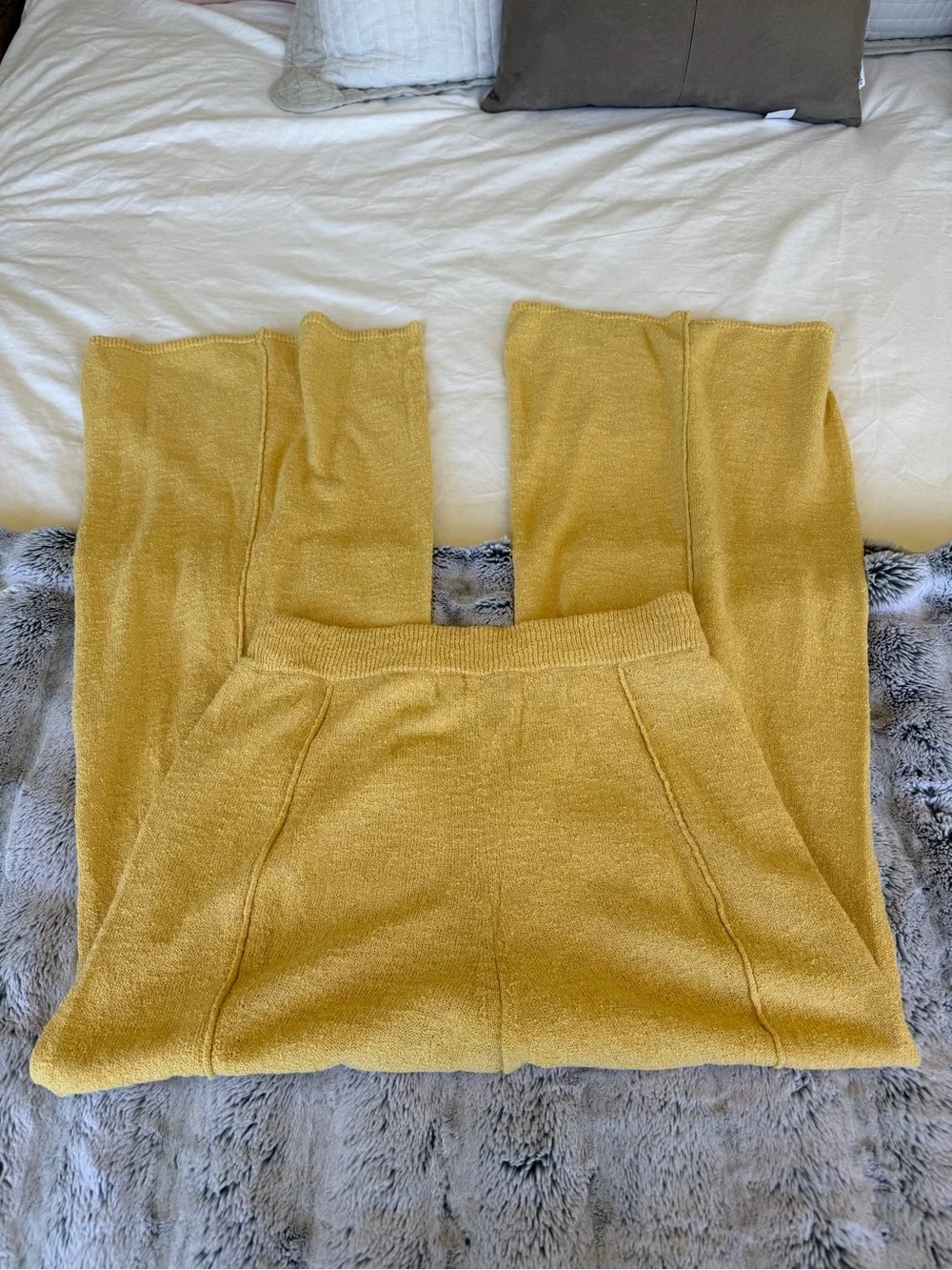 Free People Knit Beach Pants Yellow - Picture 3 of 3